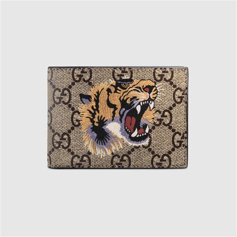 gucci tiger wallet 2022|Gucci tiger gg supreme wallet.